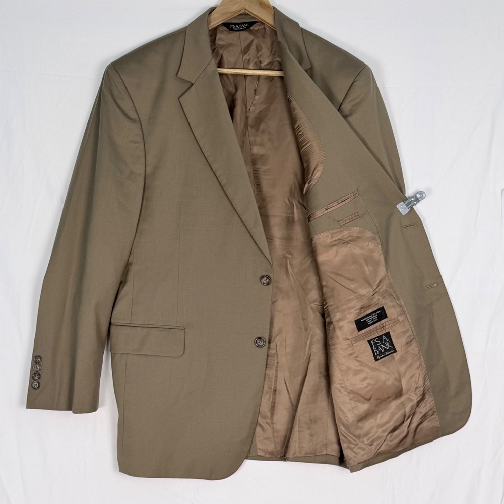 Jos A Bank Mens Blazer Sport Coat 44R Brown Wool Executive Professional - Picture 6 of 12